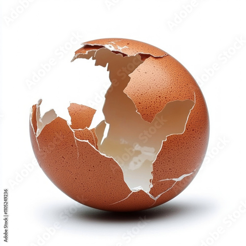 Broken Egg Shell Isolated