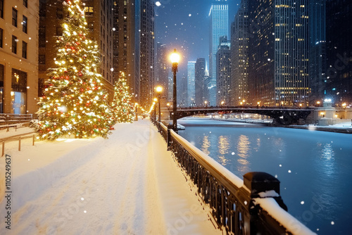 Chicago Skyline In Winter