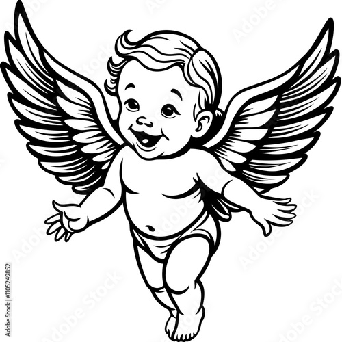 angel baby in flying