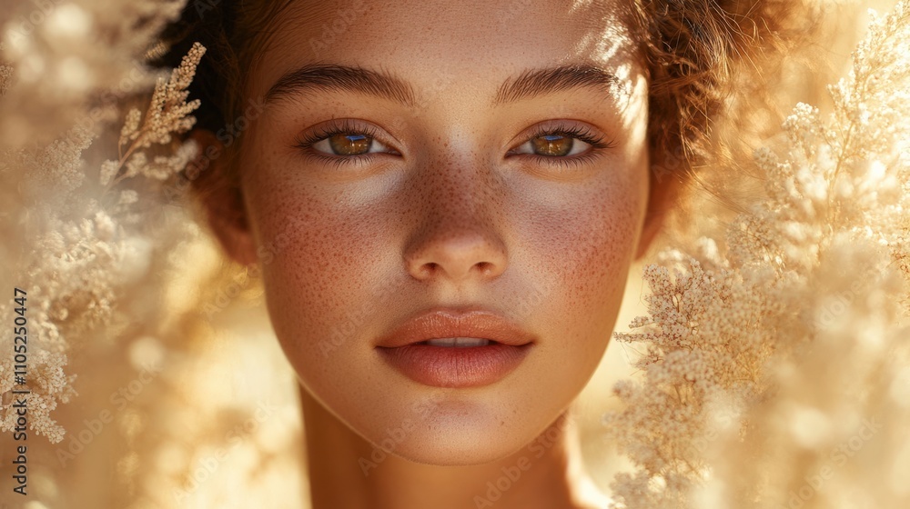 Radiant Beauty Amidst Golden Blooms Radiant Beauty Amidst Golden Blooms