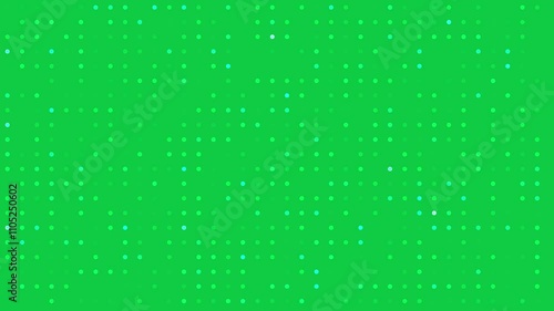 Digital blink dot grid lines motion graphics with green screen background