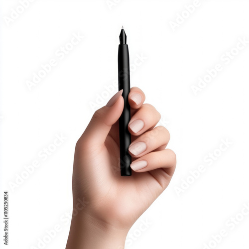 Hand Holding Pen Isolated