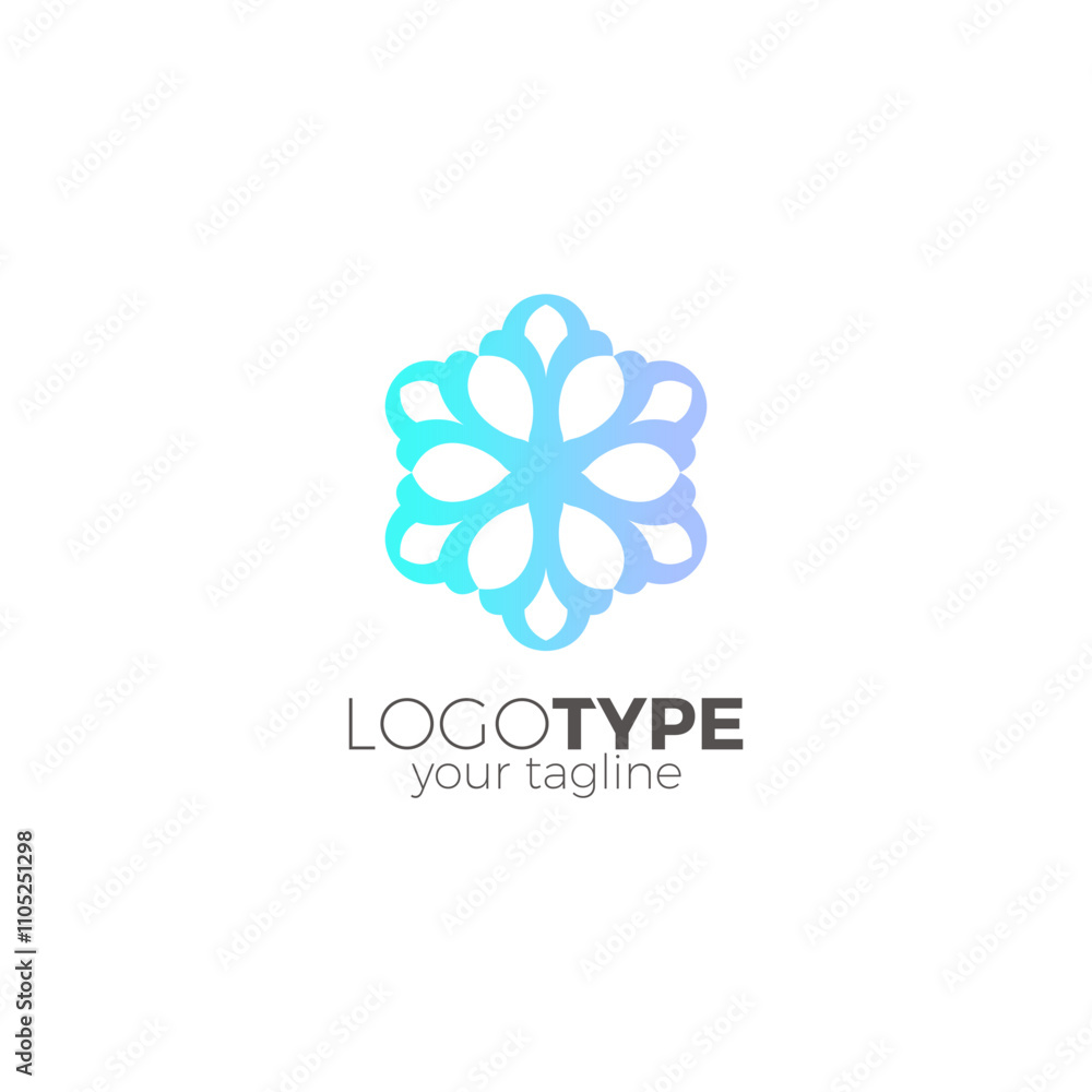 Ornament Flower Logo Design. Flower Icon Ornament Flower Logo Design. Flower Icon
