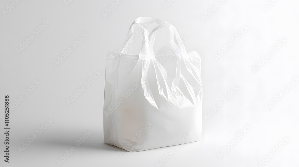 Clear plastic shopping bag on white background. Clear plastic shopping bag on white background.