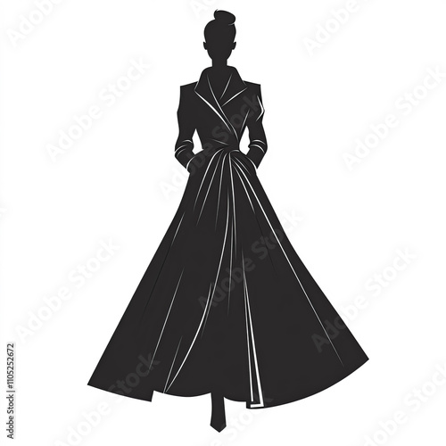 Shrug Silhouette, Illustration Isolated On White Background