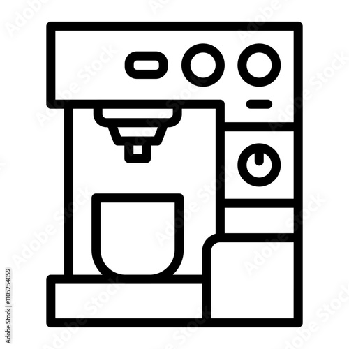 Coffee Maker Vector Line Icon Design