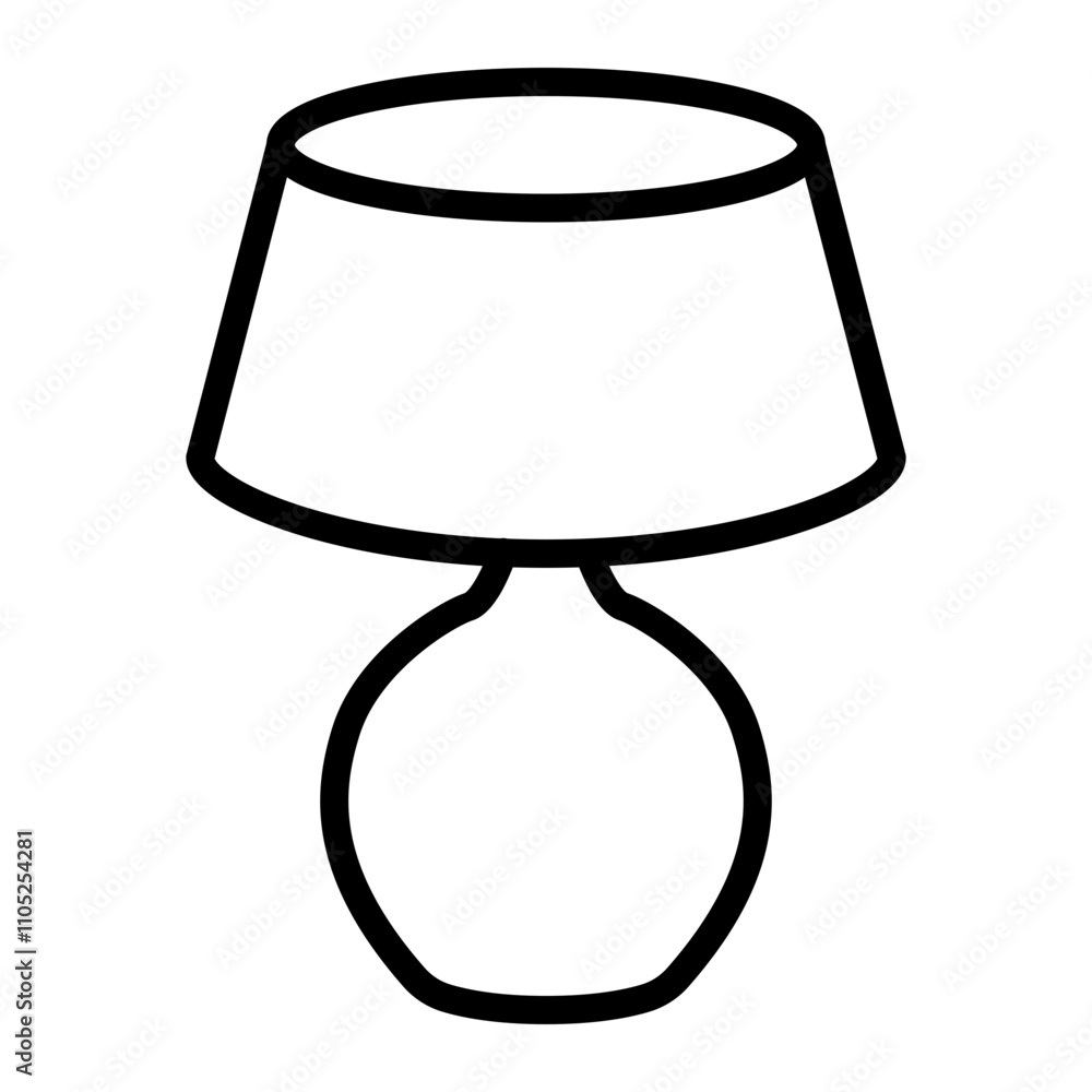 Lamp Vector Line Icon Design Lamp Vector Line Icon Design