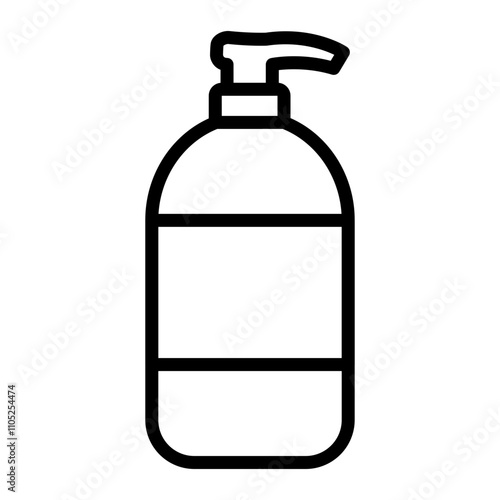 Shampoo Bottle Vector Line Icon Design