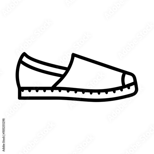 Black and white graphic of espadrille shoes