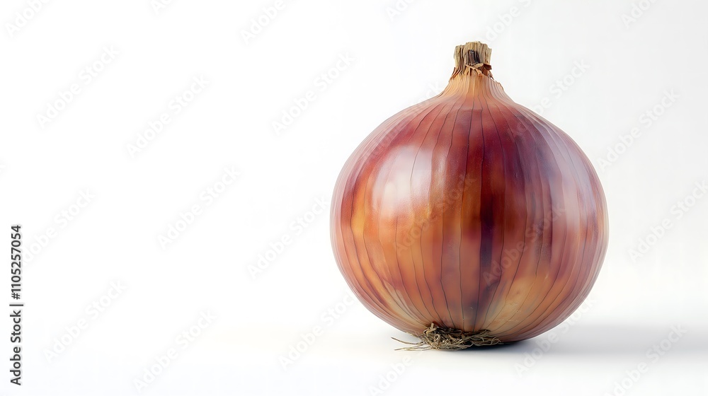 Fototapeta premium Single red onion on white background.