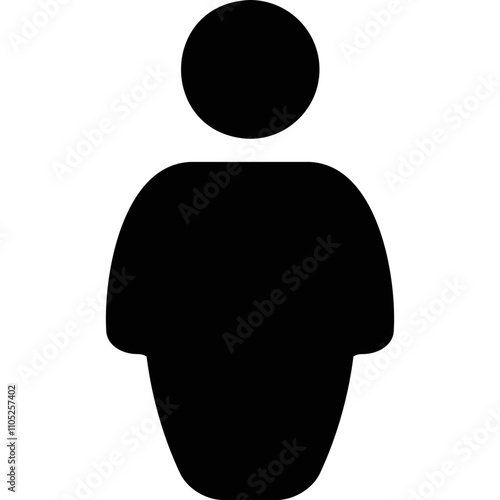 Person Icon with Wide Silhouette Symbolizing Obesity