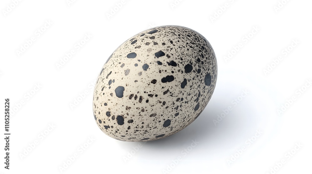 Single speckled bird egg isolated on white. Single speckled bird egg isolated on white.