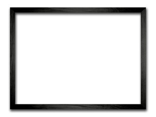Rectangular picture frame. Old wooden frame, vintage style, with empty space and isolated transparent background with png.