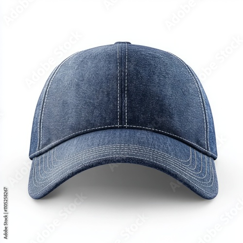 realistic high quality Denim baseball hat mockup