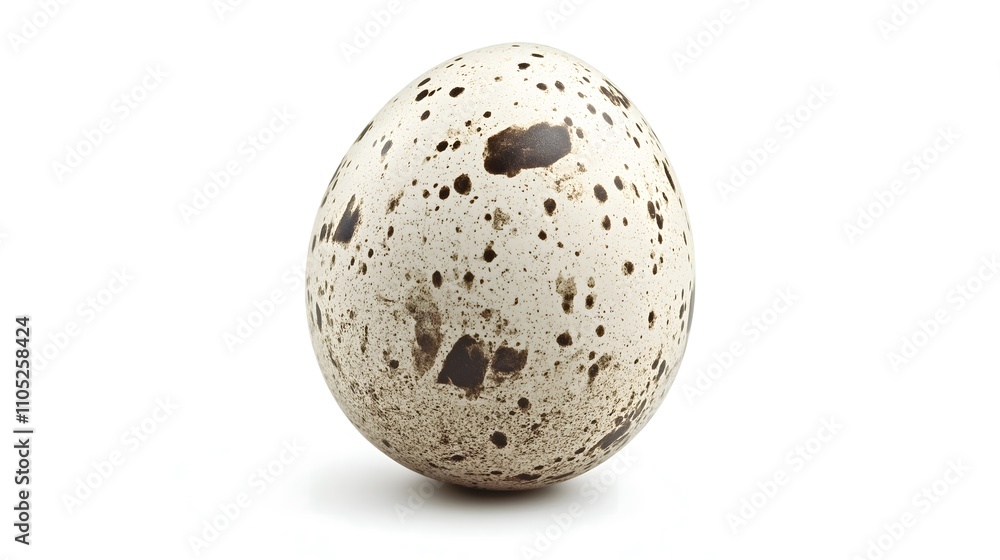 Single speckled quail egg isolated on white background. Single speckled quail egg isolated on white background.
