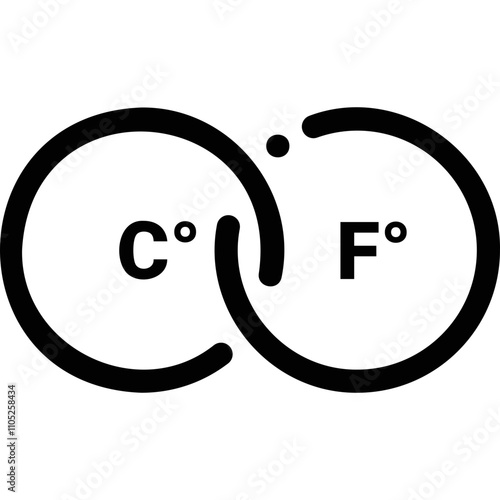 Simple vector icon unit of measure Celsius, Fahrenheit