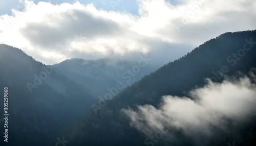 Stunning high-resolution mountain background with clouds.