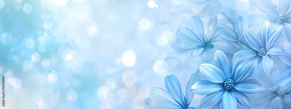 Blue-colored background with blooming chrysanthemums, close-up, blue flowers, blurred background, delicate and soft Blue-colored background with blooming chrysanthemums, close-up, blue flowers, blurred background, delicate and soft
