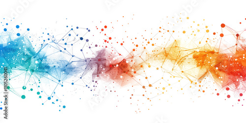 colorful lines and dots technology background isolated