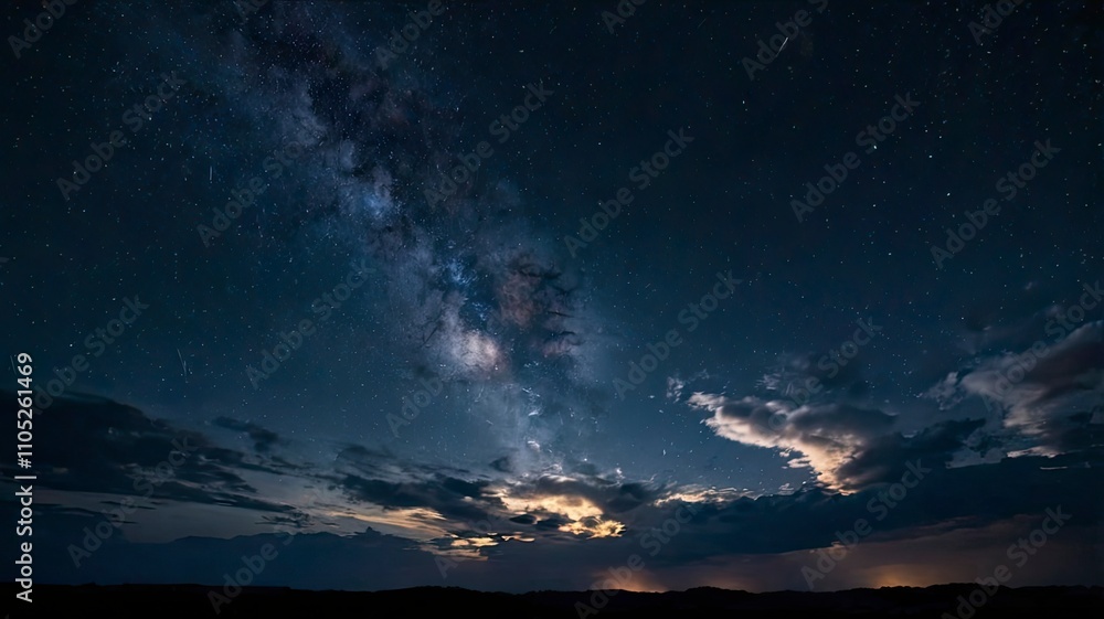 Night sky space with clouds and stars Night sky space with clouds and stars