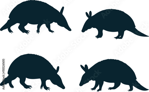 Armadillo Animal Silhouette Design