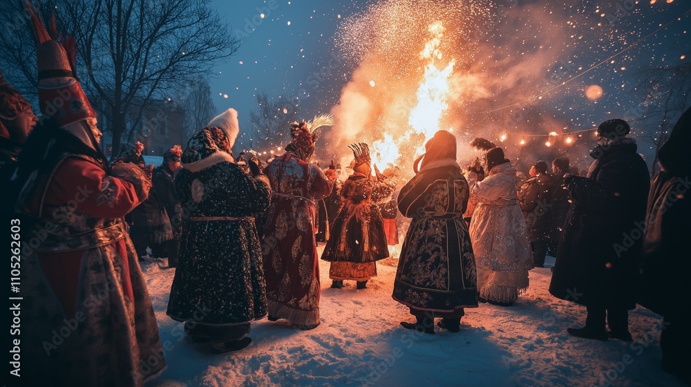 Fototapeta premium Maslenitsa and Farewell to Winter: traditional celebrations marking the end of winter