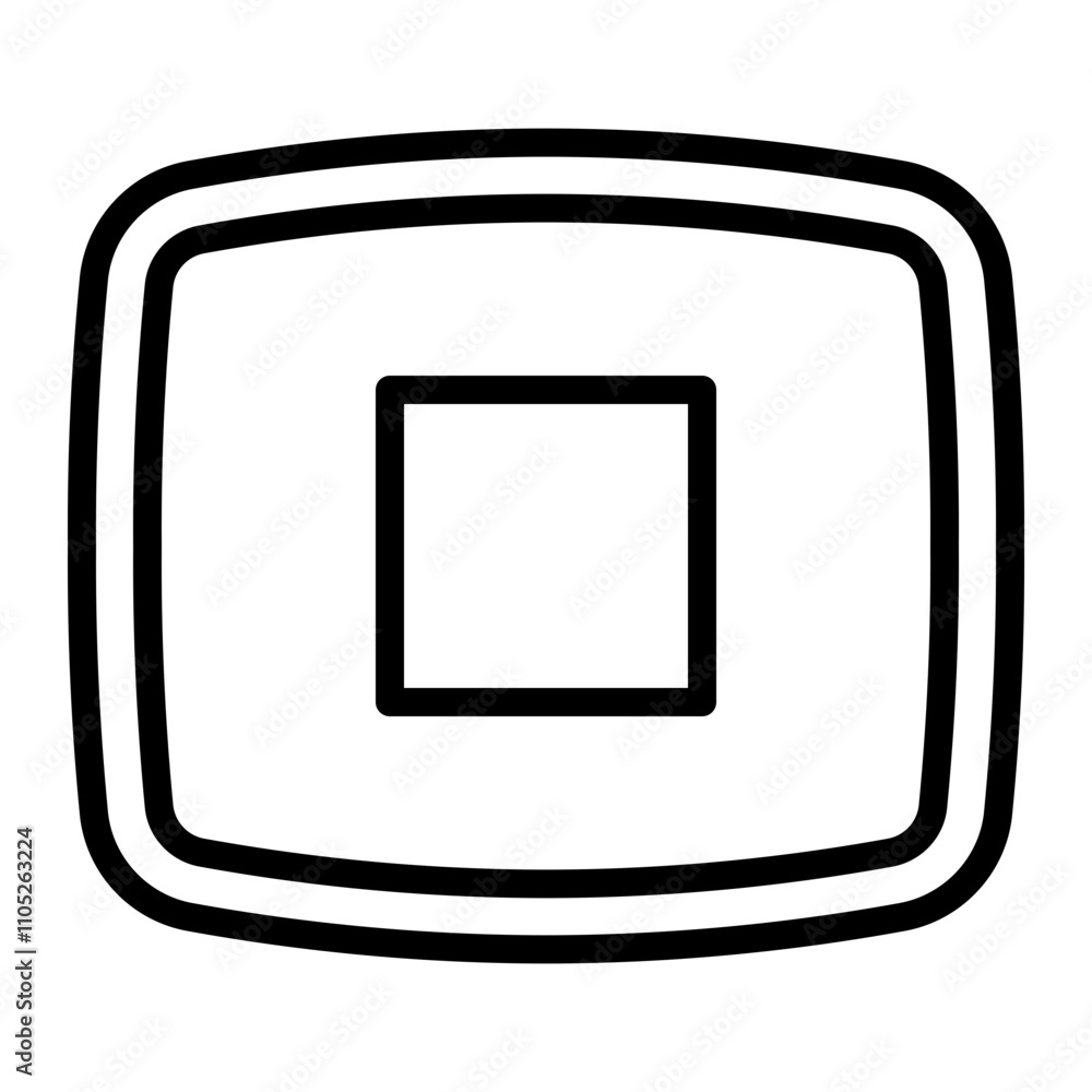 Stop Button Vector Line Icon Design Stop Button Vector Line Icon Design