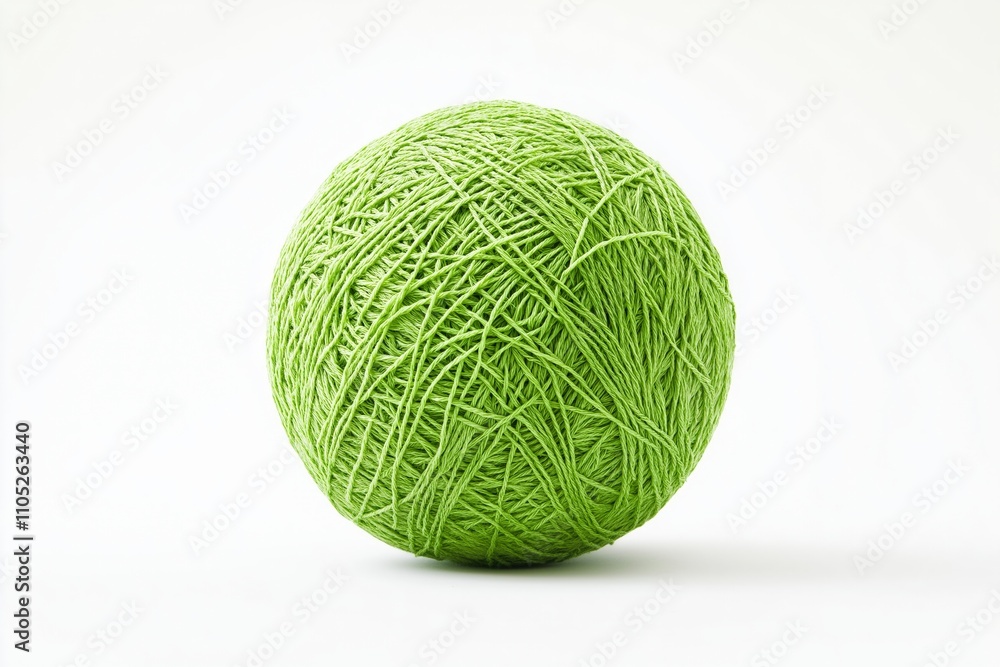 Fototapeta premium Clew of green thread for knitting isolated on white background