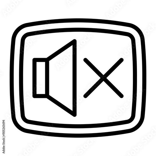 Sound Off Vector Line Icon Design