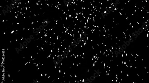 Snowfall on black background. Winter background