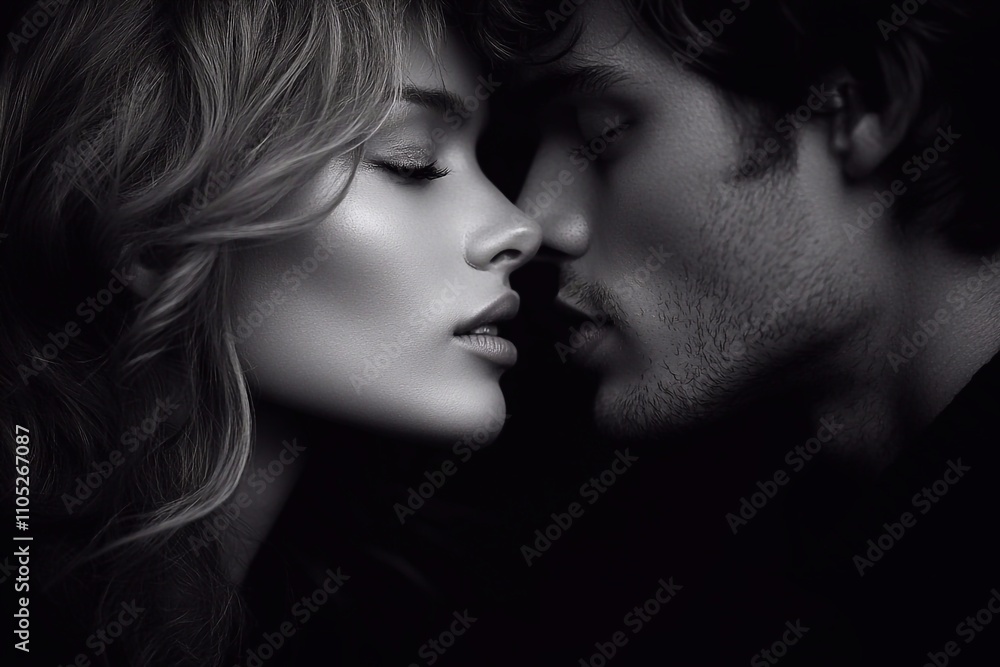 The tender touches of a loving couple, where their faces are depicted in close-up, convey a deep sense of mutual love and care. They can gently touch their noses, foreheads The tender touches of a loving couple, where their faces are depicted in close-up, convey a deep sense of mutual love and care. They can gently touch their noses, foreheads
