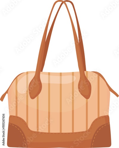 Leather purse cartoon icon. Casual modern handbag