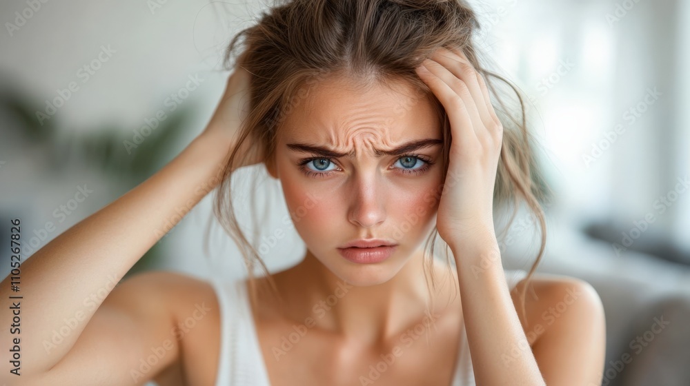 Woman Expressing Anxiety and Stress Woman Expressing Anxiety and Stress