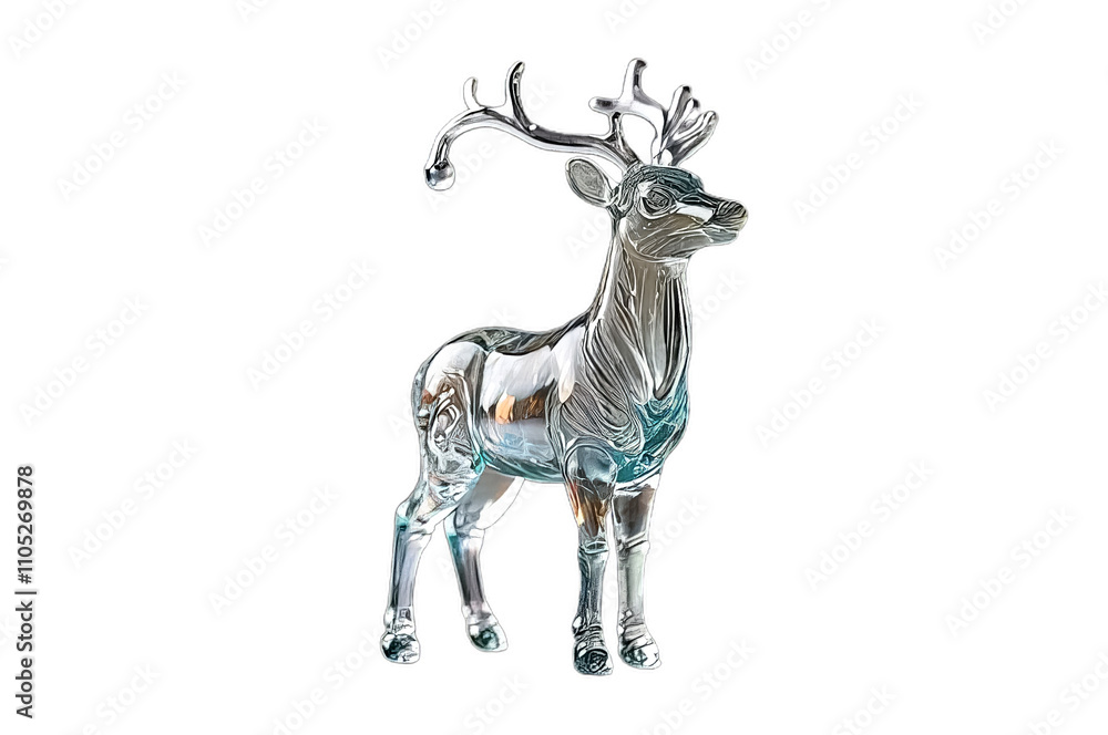 Obraz premium Glass figurine of a deer on a white background, clip art, isolate
