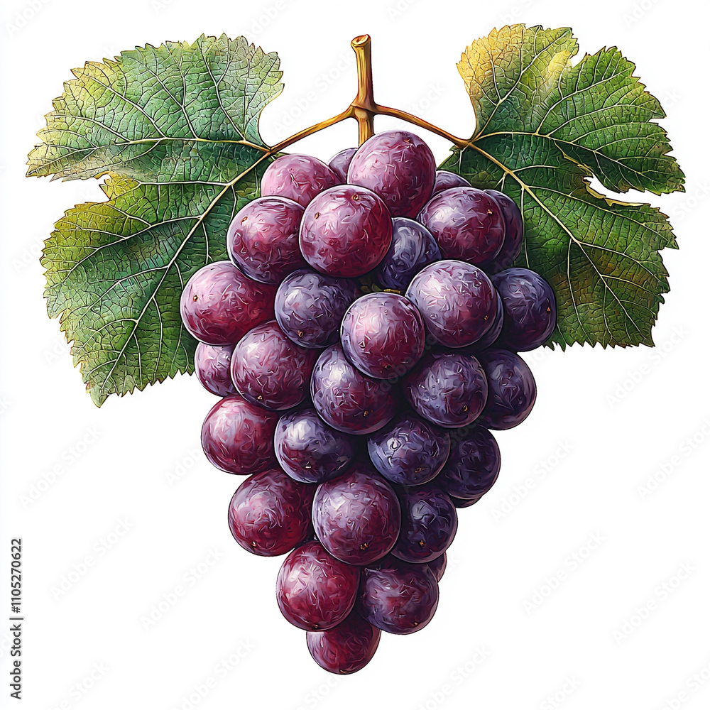 Fototapeta premium Ai generated grapes bunch nature food photography garden close-up freshness and health benefits