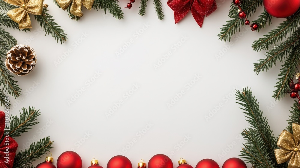 Festive Holiday Frame with Ornaments Festive Holiday Frame with Ornaments