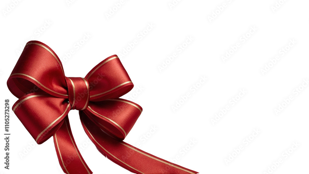Red golden ribbon and bow isolated on a transparent background Red golden ribbon and bow isolated on a transparent background