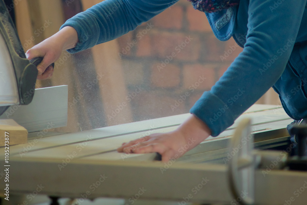 Skilled Carpenter Working with Precision Tools Skilled Carpenter Working with Precision Tools
