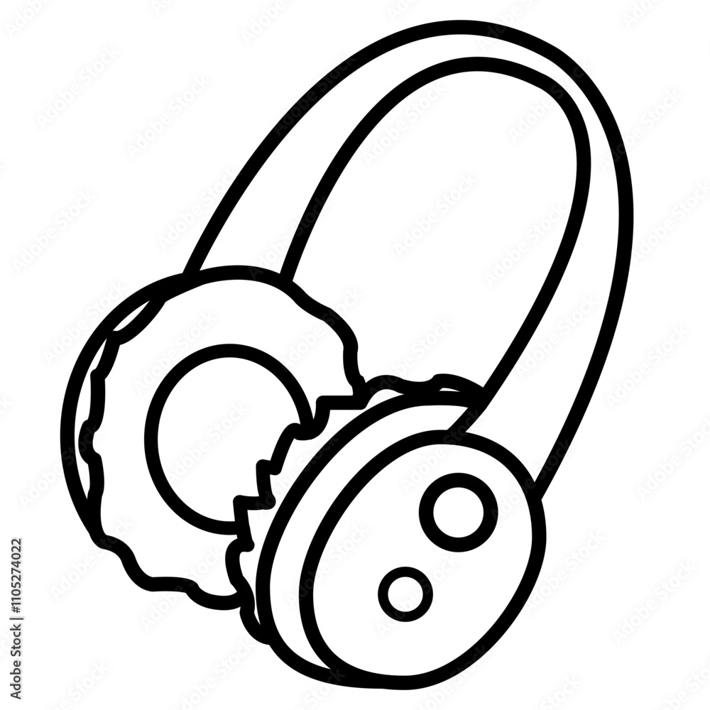 This vector icon features a pair of headphones worn on the head, symbolizing music, audio, and personal listening. Perfect for use in designs related to music, sound systems, audio devices This vector icon features a pair of headphones worn on the head, symbolizing music, audio, and personal listening. Perfect for use in designs related to music, sound systems, audio devices