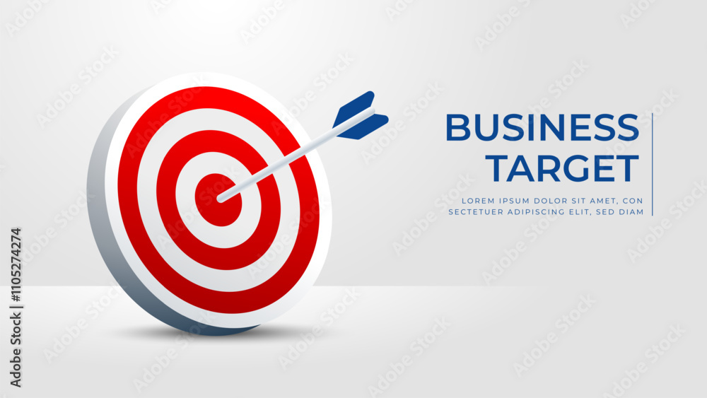 business Target 3d banner on white background business Target 3d banner on white background