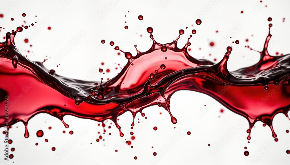 Red wine splash in motion on white background. Liquid flows, creates dynamic shapes. Beautiful red liquid patterns. High quality photo. Great for food, beverage themes. Perfect for luxury. Photo Red wine splash in motion on white background. Liquid flows, creates dynamic shapes. Beautiful red liquid patterns. High quality photo. Great for food, beverage themes. Perfect for luxury. Photo