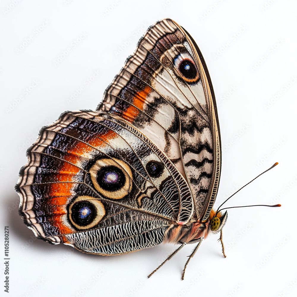 Fototapeta premium Beautiful colorful butterfly on white background
