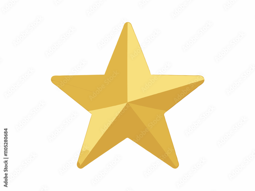 Obraz premium Minimalistic Gold Christmas Tree Star Topper - Modern Flat Design
