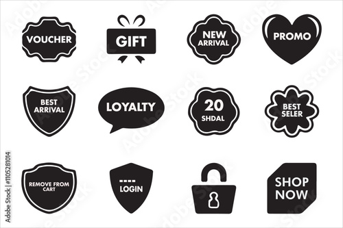 E-commerce Icon Set Fill Style. Online shopping, Cart, and Delivery Icons. Minimal Icons Designed for web