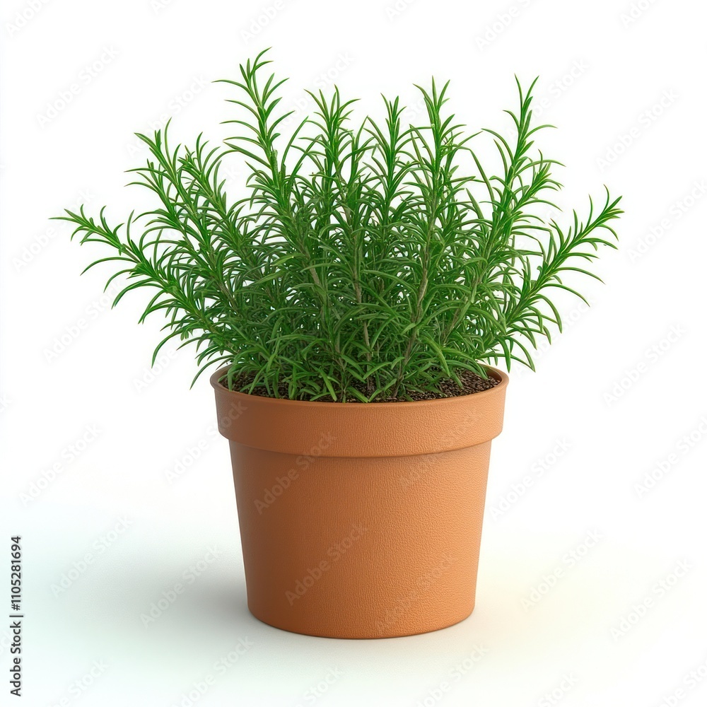Rosemary Plant Growing In A Terracotta Pot Rosemary Plant Growing In A Terracotta Pot