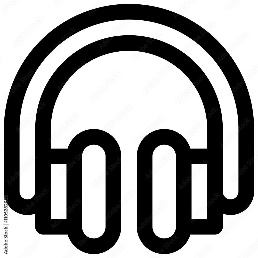 Headphones. Editable stroke vector icon. Headphones. Editable stroke vector icon.
