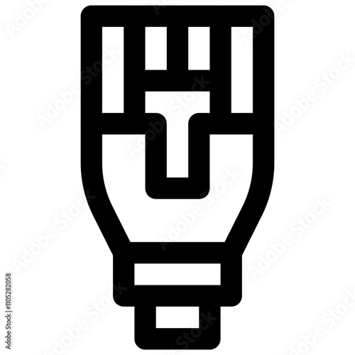 Ethernet cable. Editable stroke vector icon.