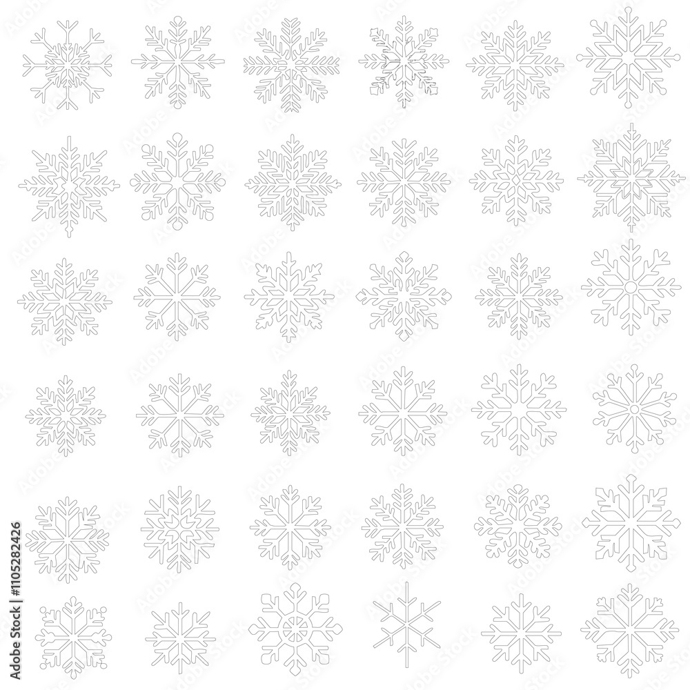 snowflakes vector, pattern, winter icons, svg