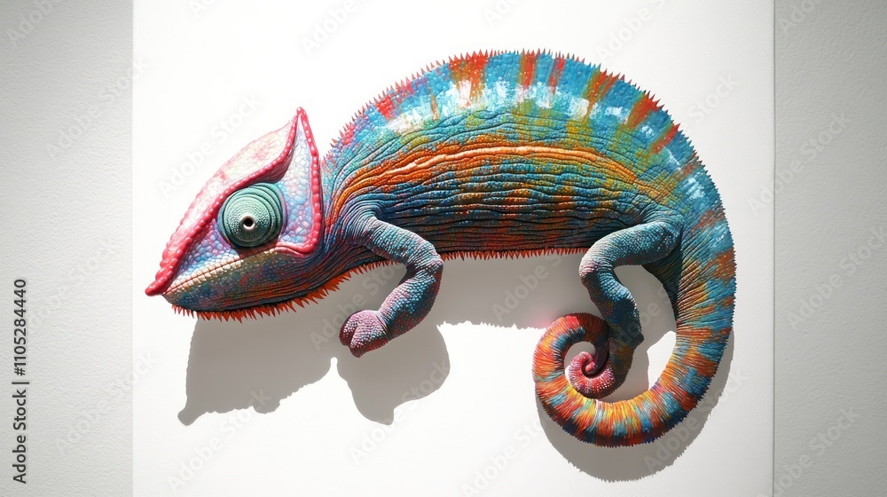 Vibrant Chameleon Sculpture Artistic Wall Display Vibrant Chameleon Sculpture Artistic Wall Display