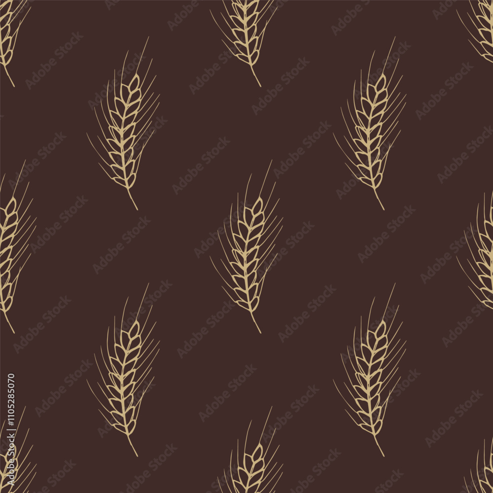 Seamless pattern with wheat doodle for decorative print, wrapping paper, greeting cards, wallpaper and fabric Seamless pattern with wheat doodle for decorative print, wrapping paper, greeting cards, wallpaper and fabric